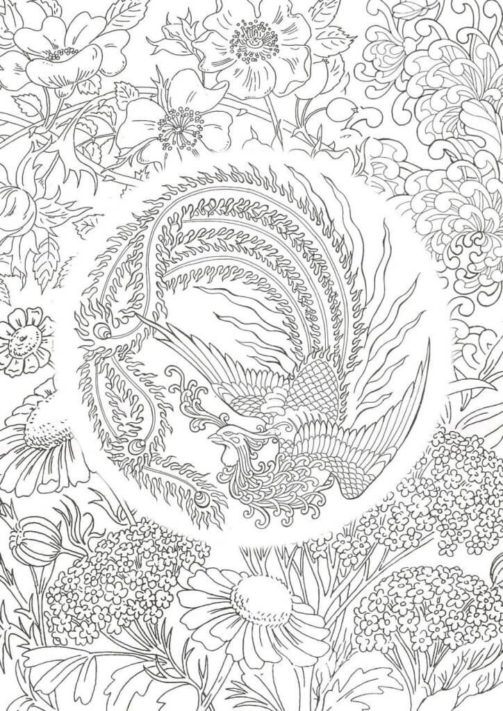 Desenho de Fénix para imprimir
