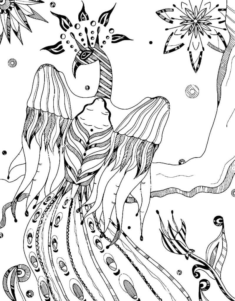 Desenho de Fénix para imprimir
