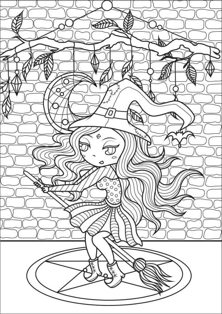 Desenho de Bruxas para imprimir