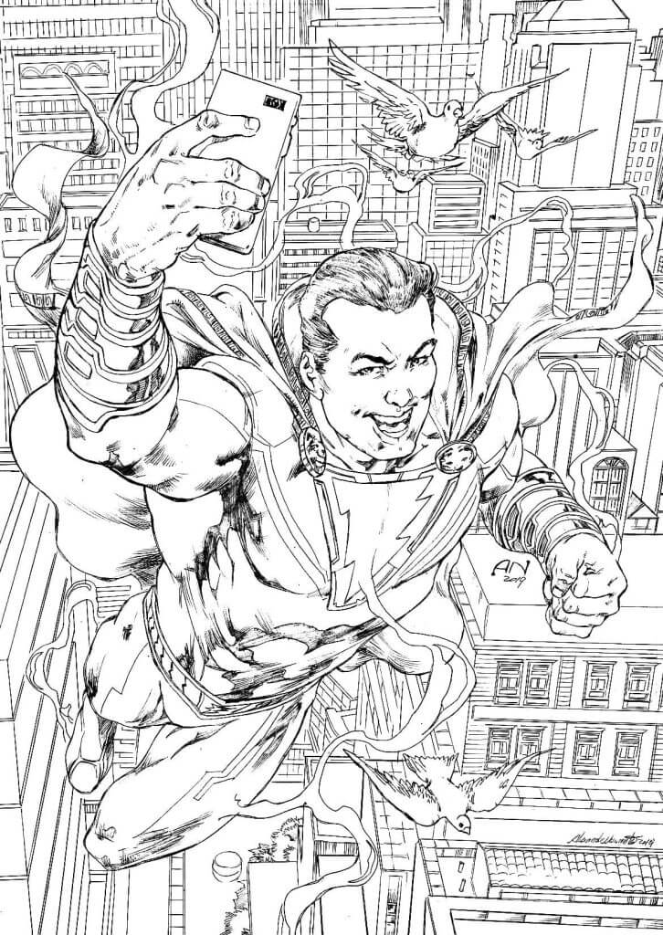 Desenho de Shazam para imprimir