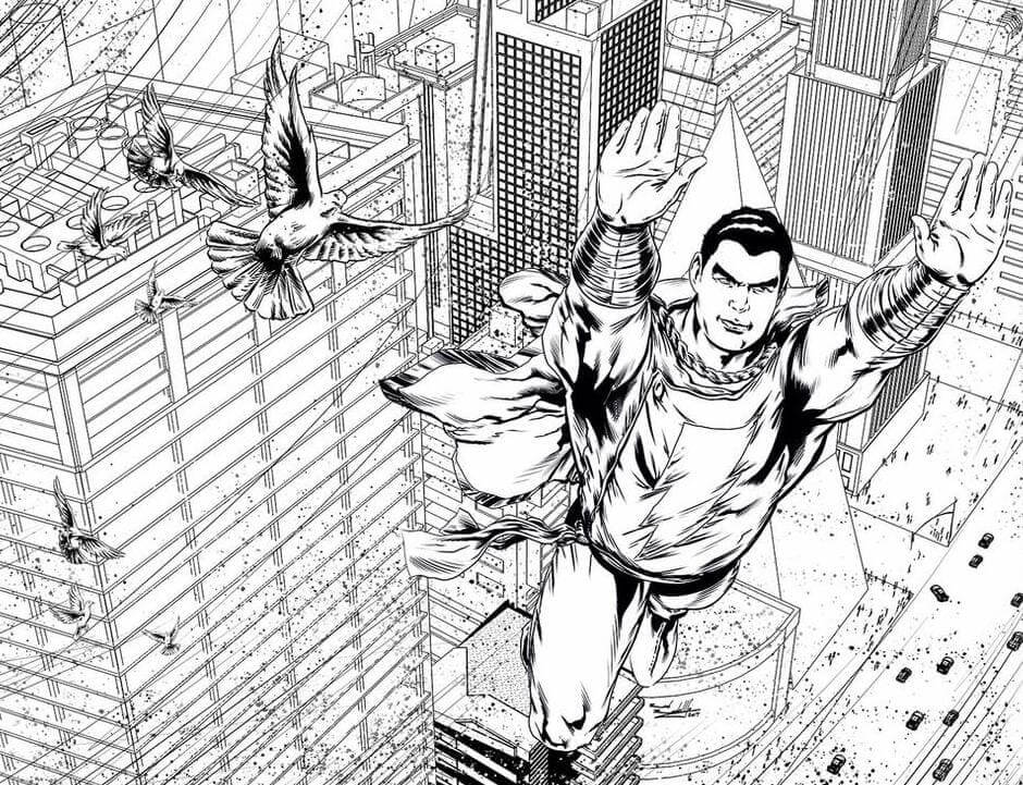Desenho de Shazam para imprimir