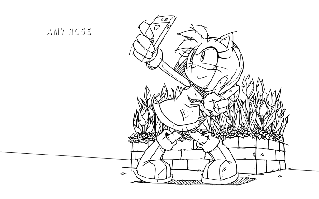 Desenho de Amy Rose para imprimir