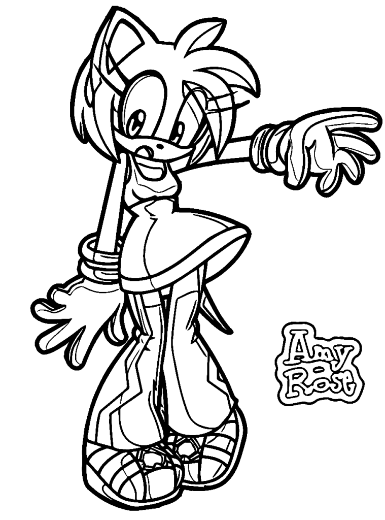 Desenho de Amy Rose para imprimir