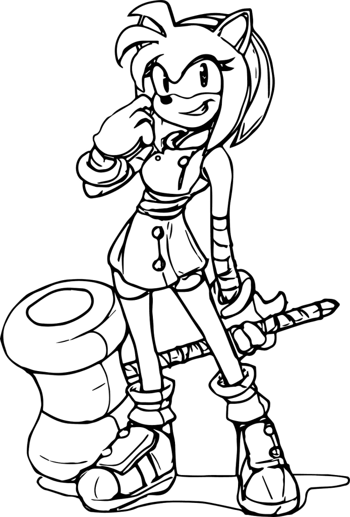 Desenho de Amy Rose para imprimir