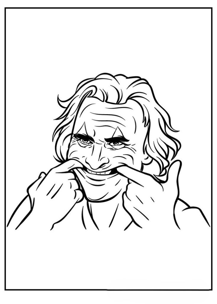 Desenho de Coringa para imprimir