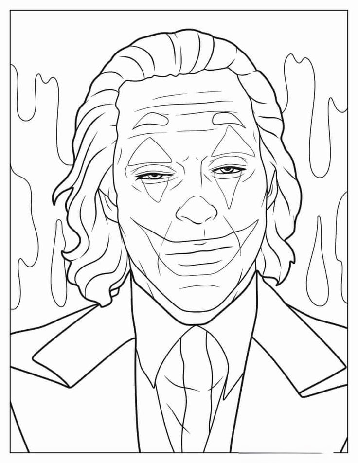 Desenho de Coringa para imprimir