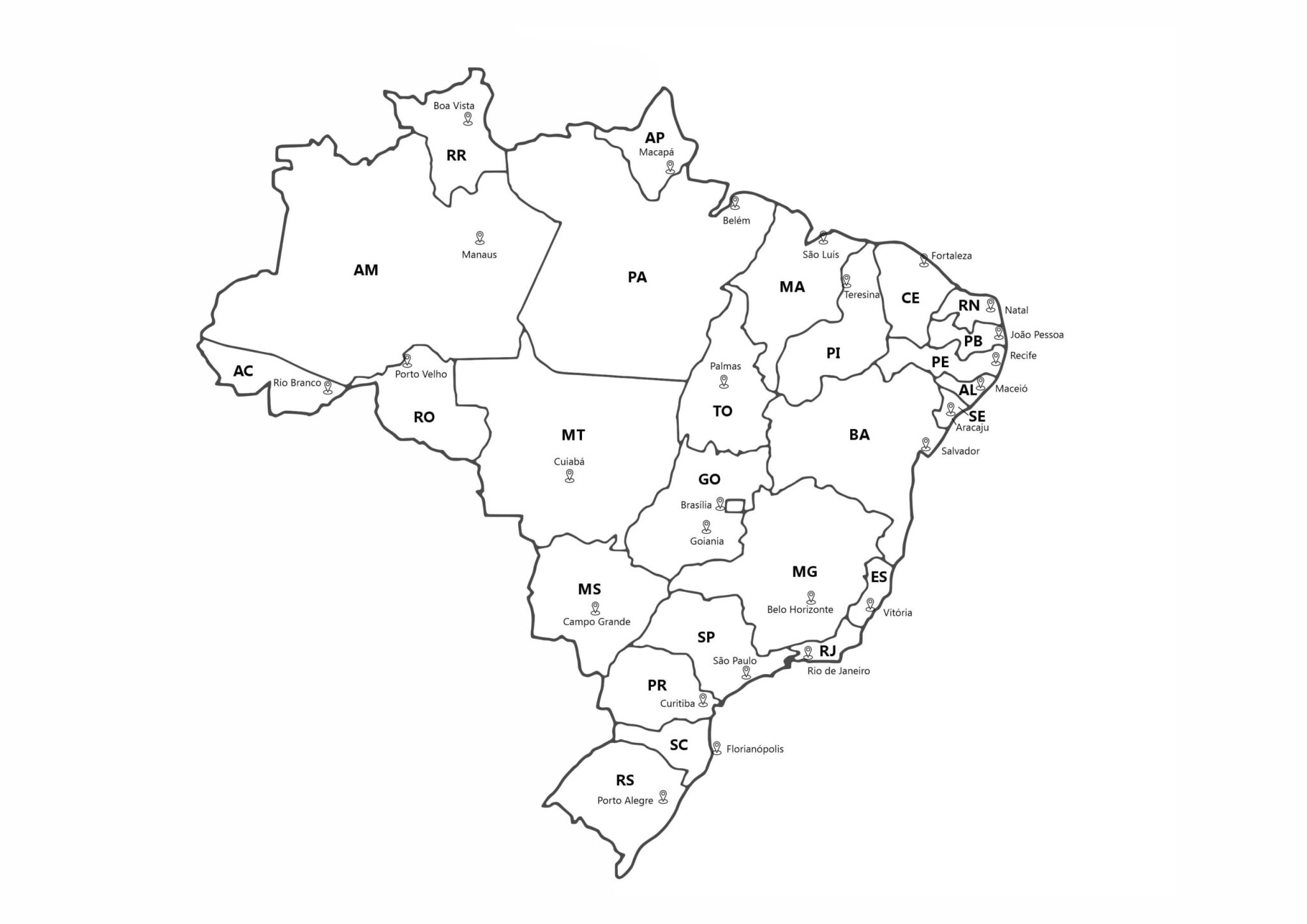 Mapa do Brasil para Colorir e Imprimir