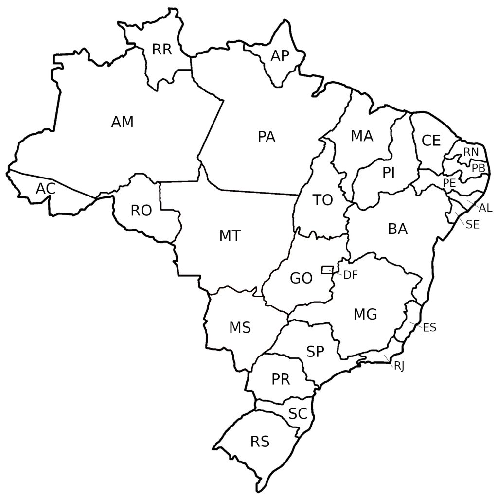 Desenho de Mapa do Brasil para imprimir