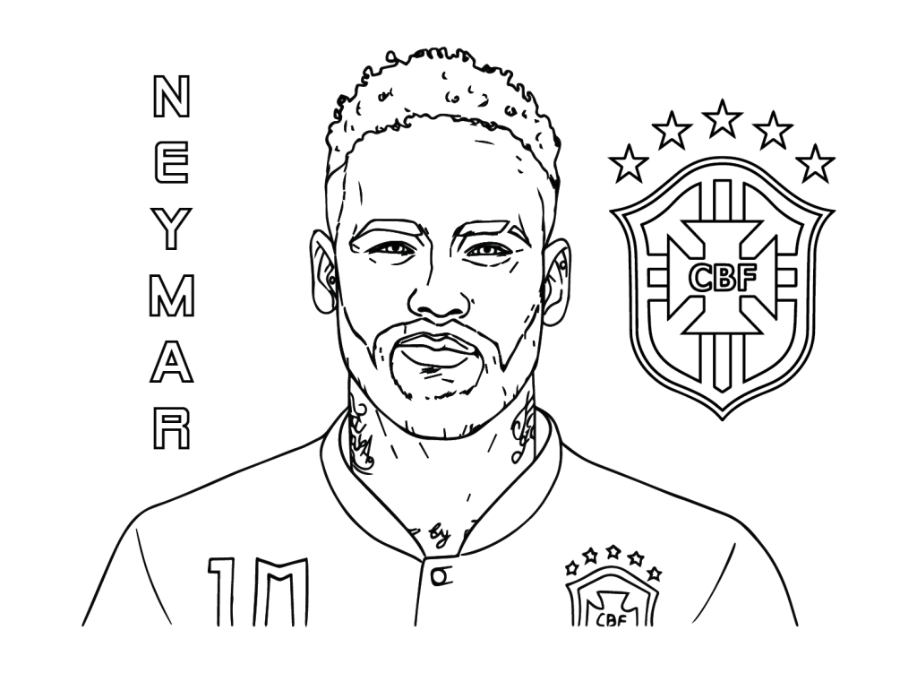 Desenho de Neymar Jr para imprimir