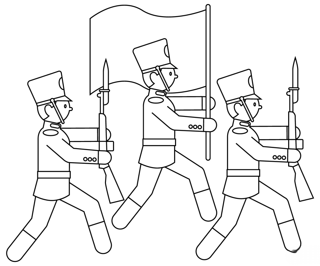 Desenho de Soldados para imprimir