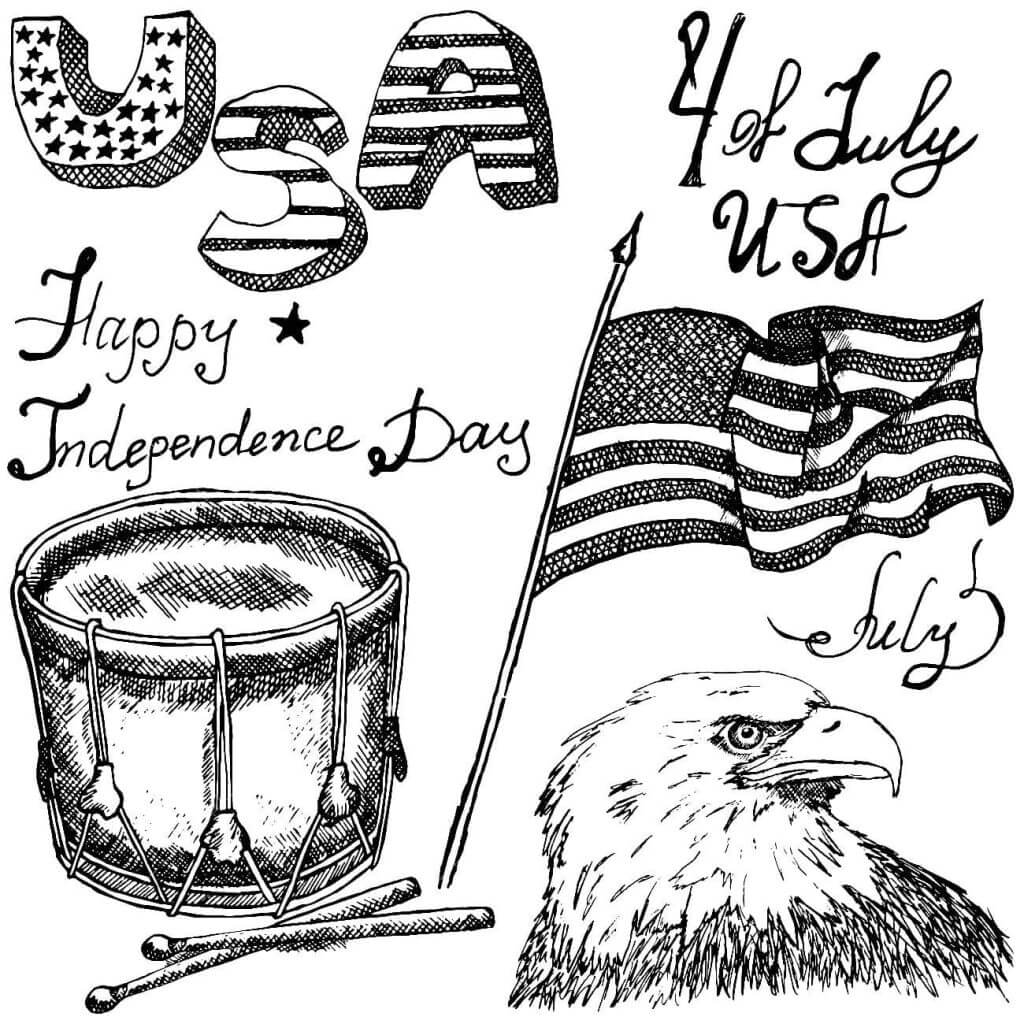 Desenho de Estados Unidos (EUA/USA) para imprimir