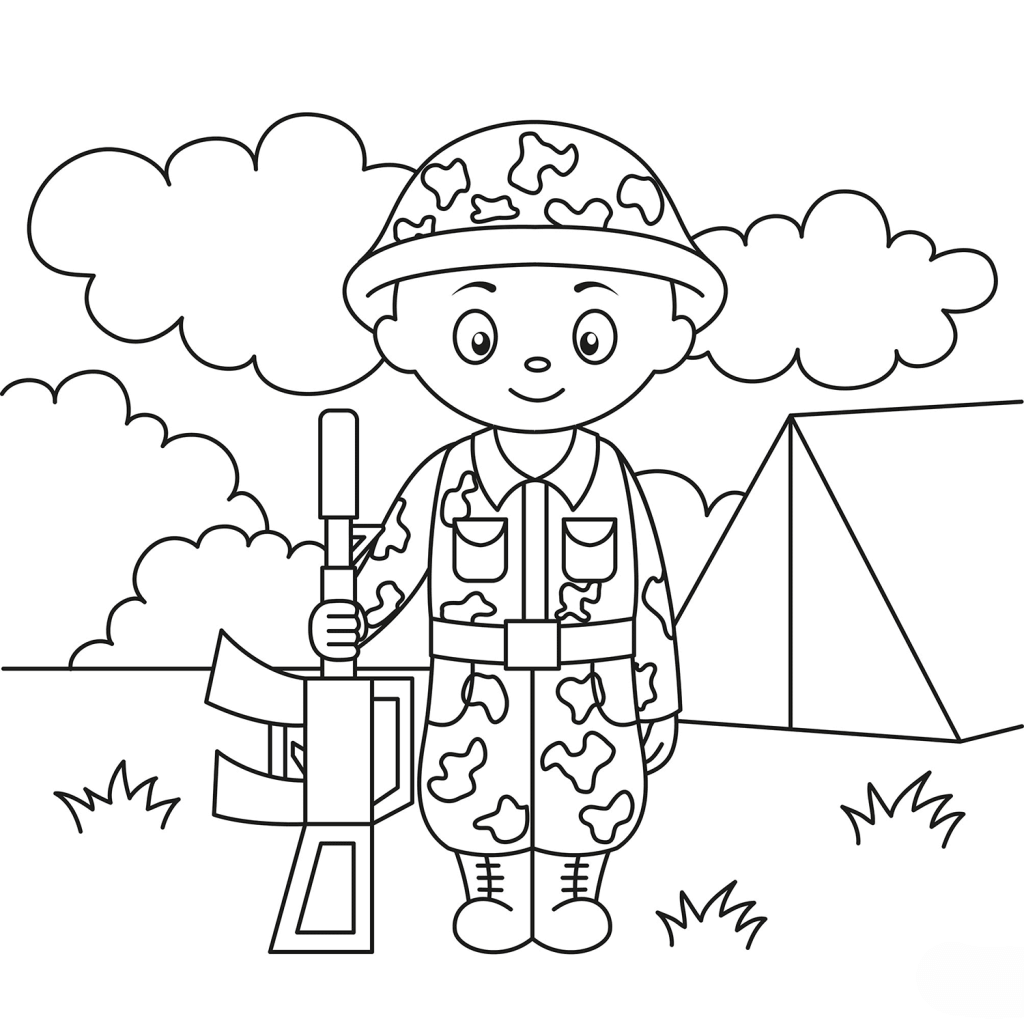 Desenho de Soldados para imprimir