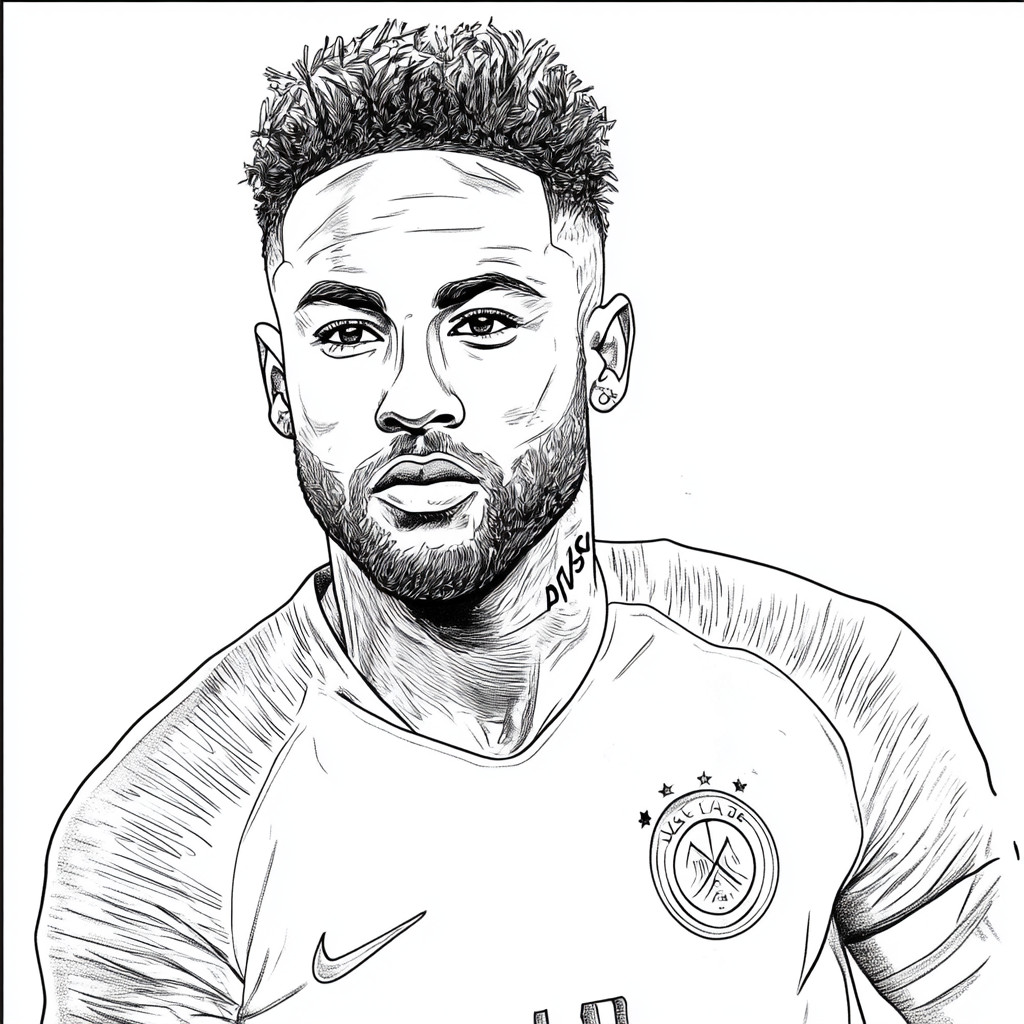 Imprimir Neymar Jr para colorir - Mundo Colorir Desenhos