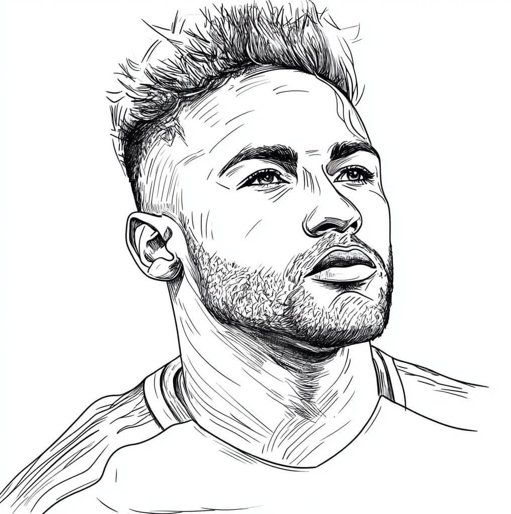 Desenho de Neymar Jr para imprimir