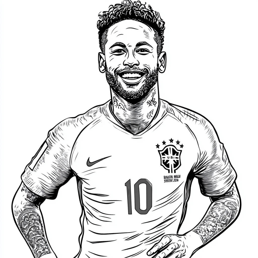 Desenho de Neymar Jr para imprimir