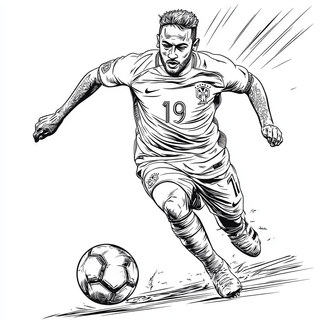 Desenho de Neymar Jr para imprimir