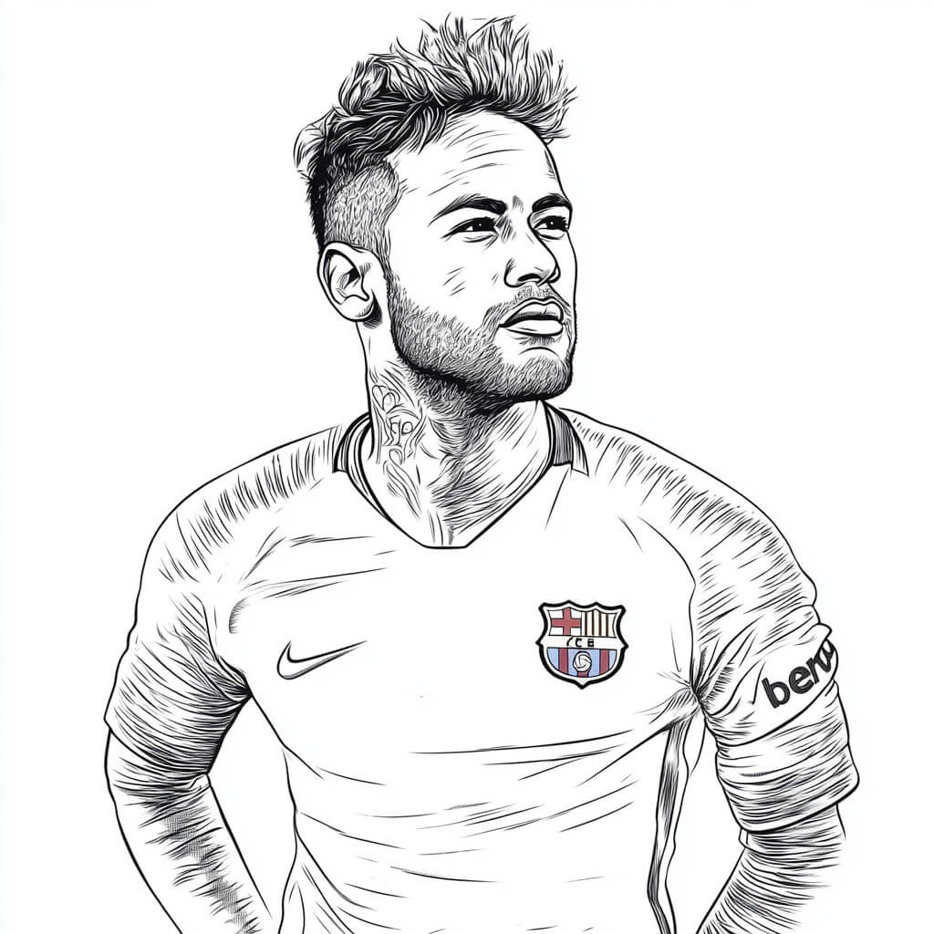 Desenho de Neymar Jr para imprimir