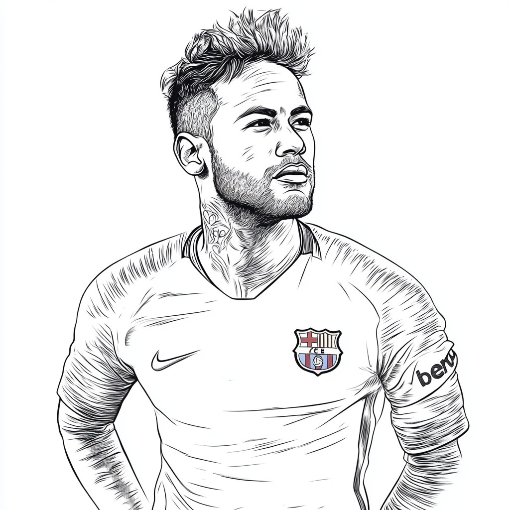 Desenhos de Neymar Jr para Imprimir e Colorir