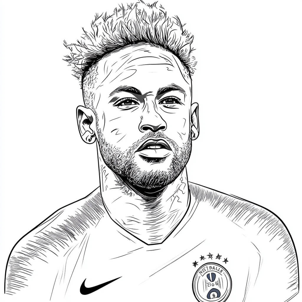 Desenho de Neymar Jr para imprimir