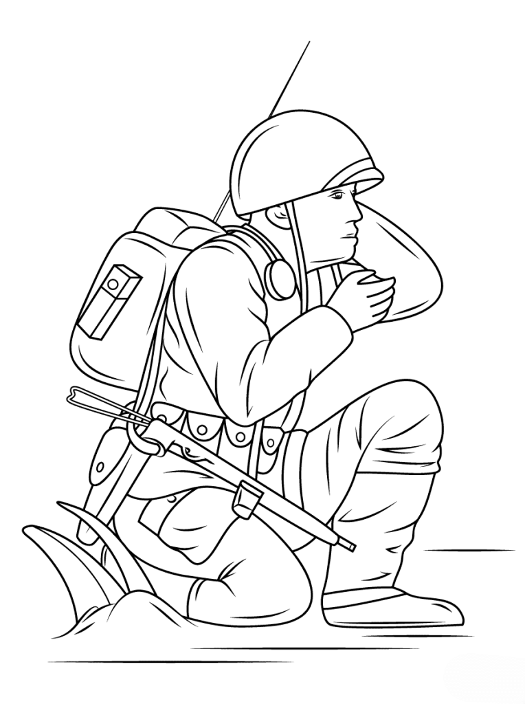 Desenho de Soldados para imprimir