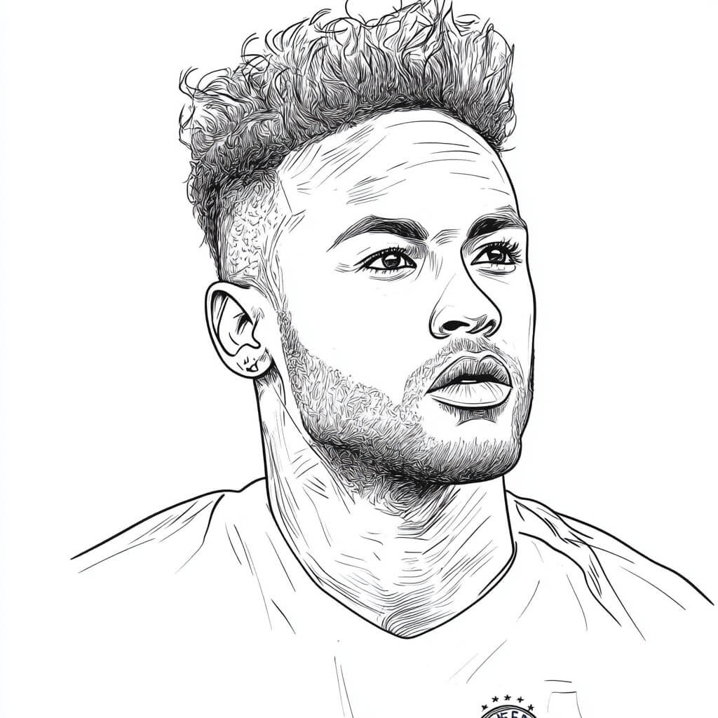 Desenho de Neymar Jr para imprimir