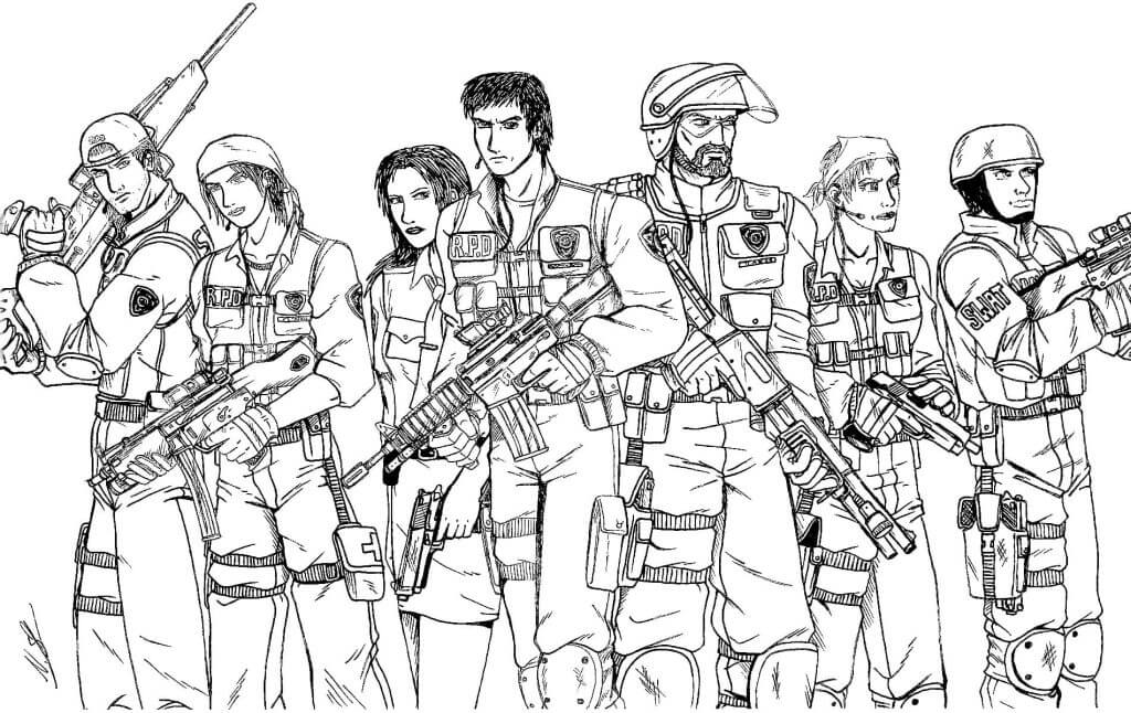 Desenho de Soldados para imprimir