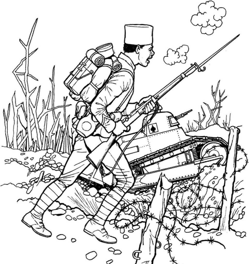 Desenho de Soldados para imprimir