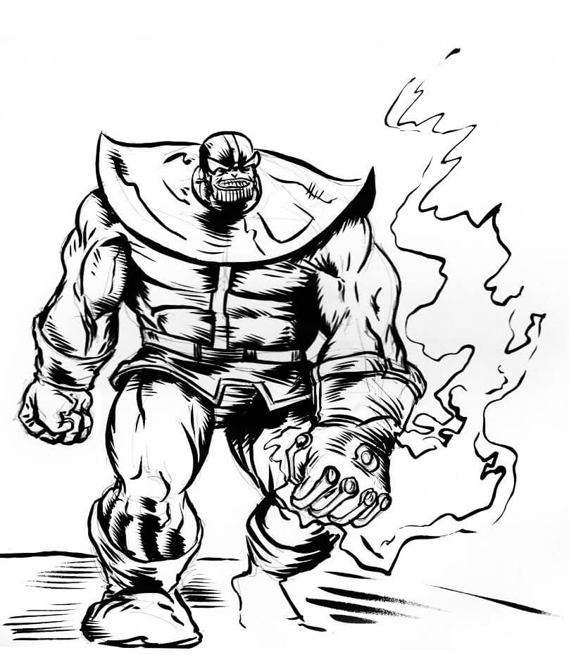 Desenho de Thanos para imprimir