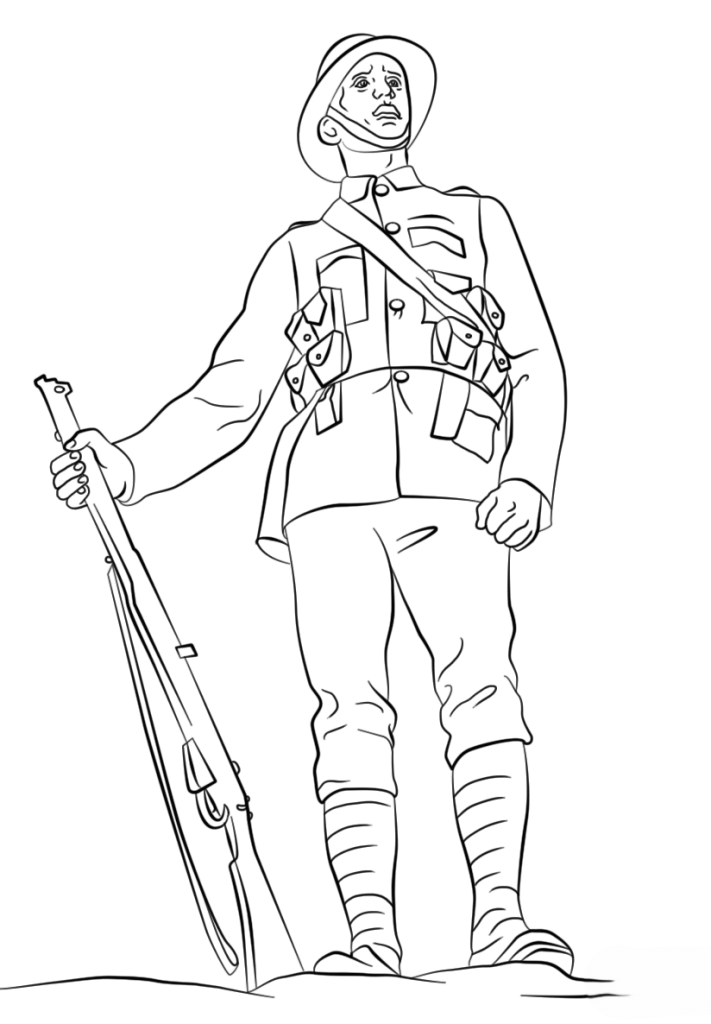 Desenho de Soldados para imprimir