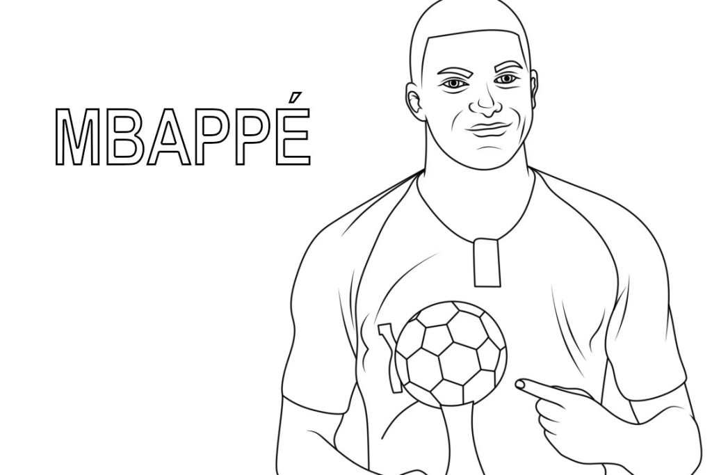 Desenho de Kylian Mbappé para imprimir