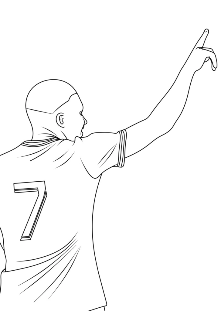 Desenho de Kylian Mbappé para imprimir