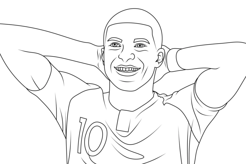 Desenho de Kylian Mbappé para imprimir