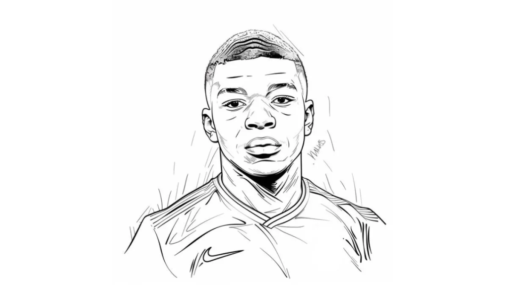 Desenho de Kylian Mbappé para imprimir