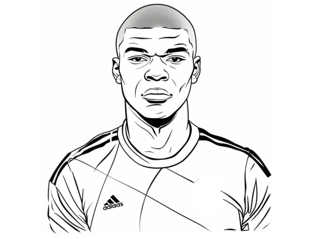 Desenho de Kylian Mbappé para imprimir