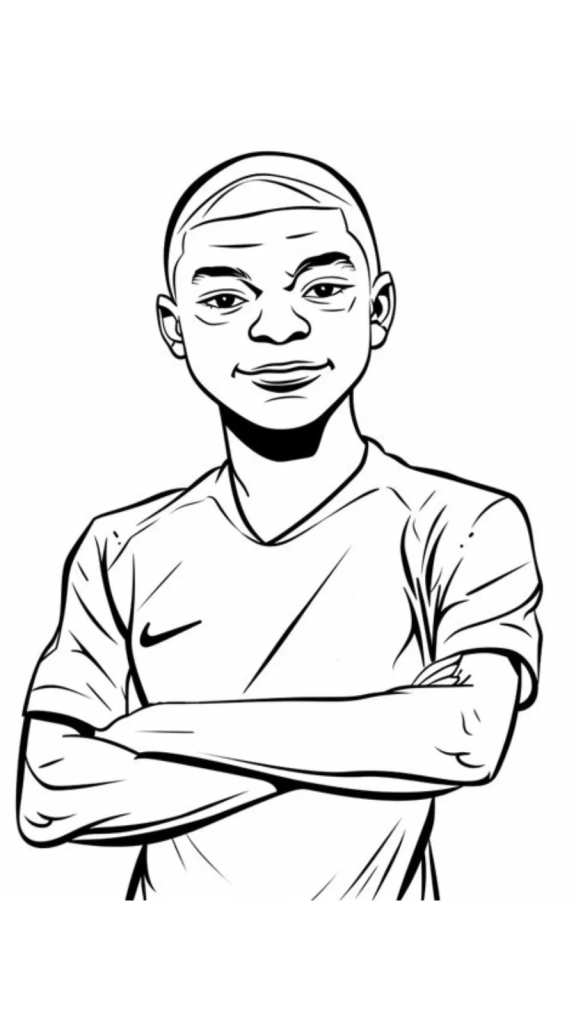 Desenho de Kylian Mbappé para imprimir