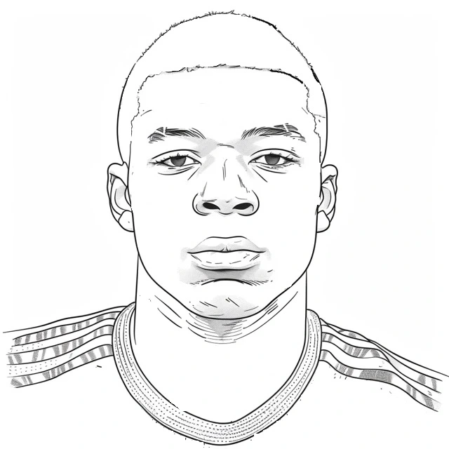 Desenho de Kylian Mbappé para imprimir