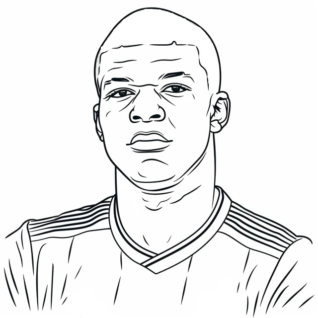 Desenho de Kylian Mbappé para imprimir