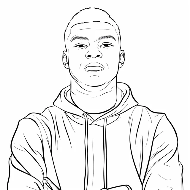 Desenho de Kylian Mbappé para imprimir