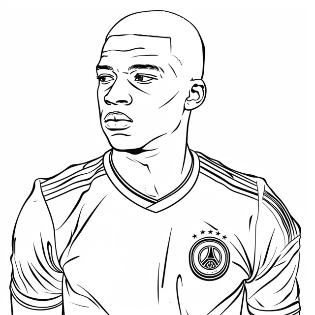 Desenho de Kylian Mbappé para imprimir