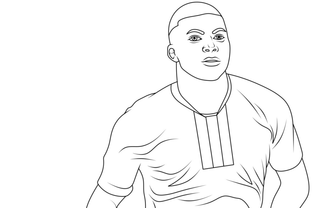 Desenho de Kylian Mbappé para imprimir