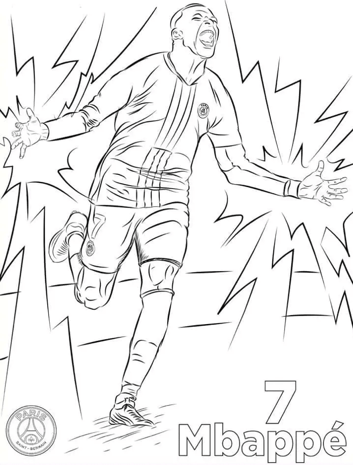 Desenho de Kylian Mbappé para imprimir