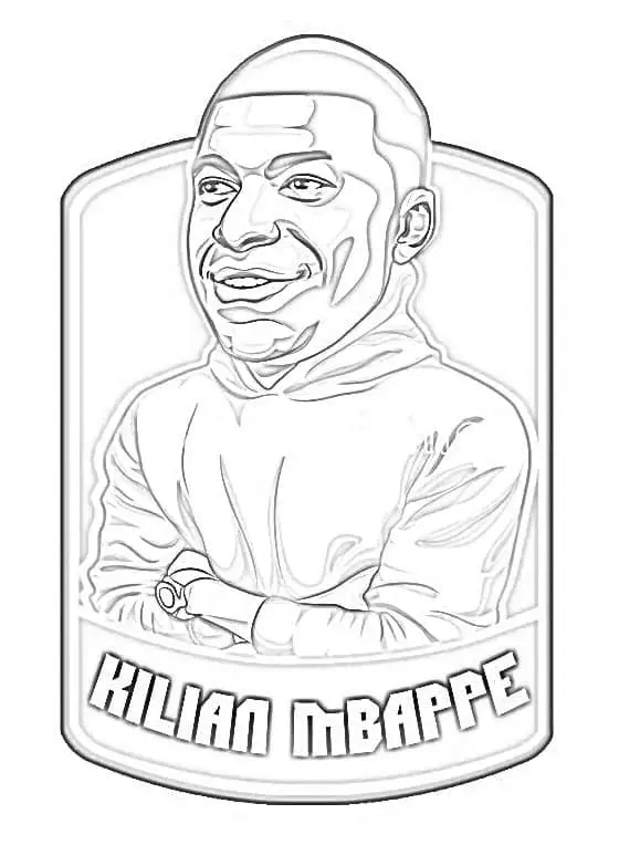 Desenho de Kylian Mbappé para imprimir