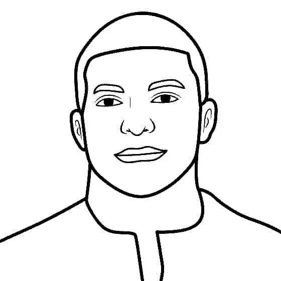 Desenho de Kylian Mbappé para imprimir
