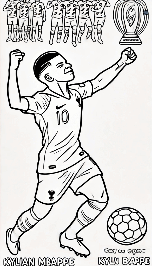 Desenho de Kylian Mbappé para imprimir