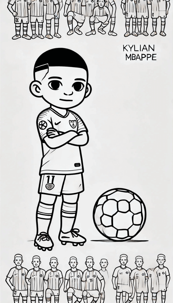 Desenho de Kylian Mbappé para imprimir