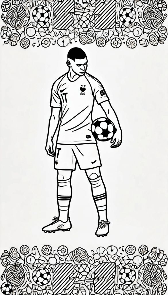 Desenho de Kylian Mbappé para imprimir