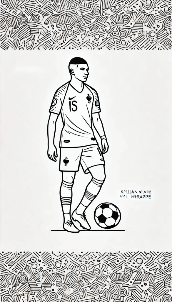 Desenho de Kylian Mbappé para imprimir