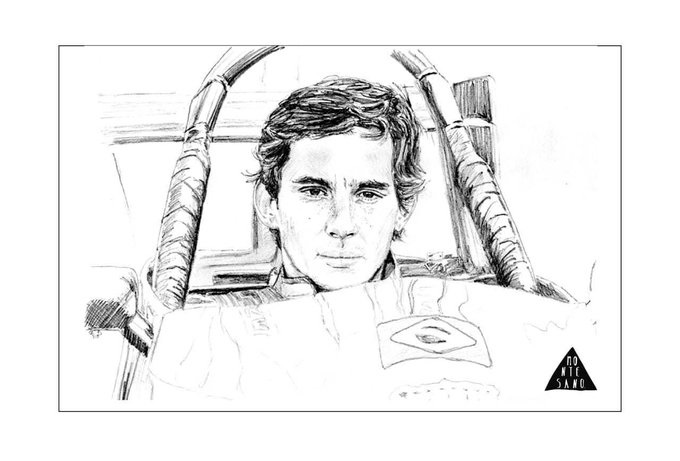 Desenho de Ayrton Senna e Senninha para imprimir