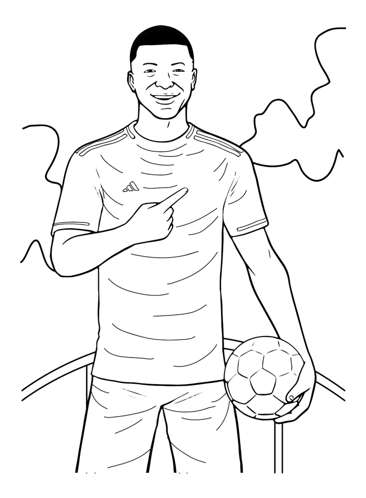 Desenho de Kylian Mbappé para imprimir