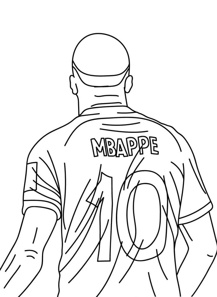 Desenho de Kylian Mbappé para imprimir